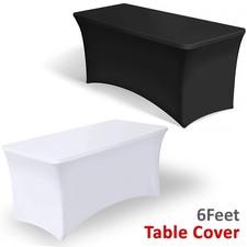 6FT Rectangular Stretch Tight Fit Folding Table Cover Trestle Table cloth - 1.8m