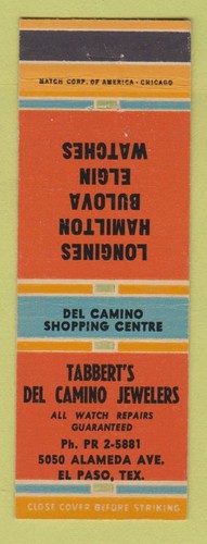 Matchbook cover tabbert s - matchbook, tabbert's
