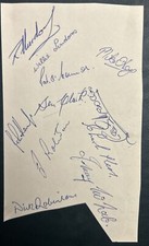 Signed X11 Barrow AFC 1950s Football Autograph Signatures Mick Heys +