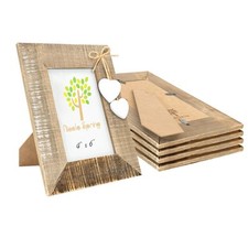 5x Rustic White Hearts Photo