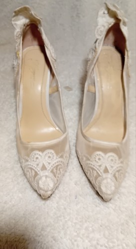 Cream lace stilletto shoes 4 - cream,