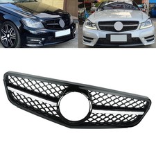 Gloss Black Front Grille Grill For Mercedes Benz C-Class W204 S204 C 220 2007-14