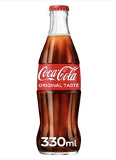 COCA COLA Original Taste Fizzy Soft Drinks 330mL Glass Bottles Case (PACK OF 24)