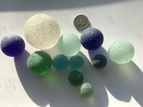Sea glass marbles codds - glass, marbles/codds