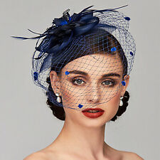 Women Ladies Fascinator Hat with Veil Wedding Hat Party Hat Pillbox Hat Bowler.