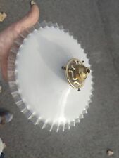 Edwardian French Opaline White Glass Coolie Hat Light Lamp Shade W25.4cm perfect