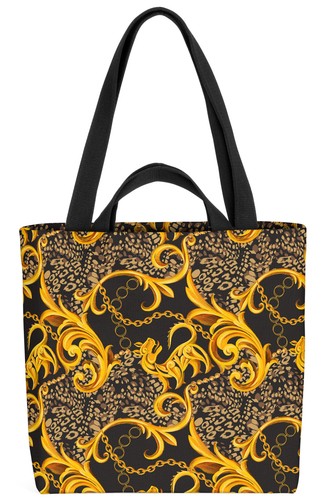 Golden baroque bag leopard - golden,