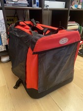 Easipet Fabric Crate Cat / Small Dog Carrier - Red & Black - Sturdy & Light 