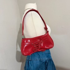 y2k red patent mini corset