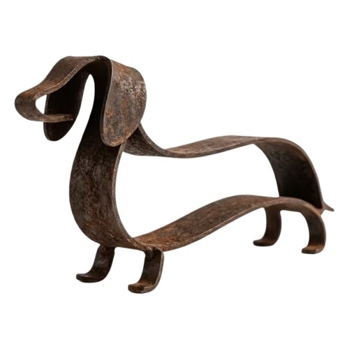 Antique bronze rusty dachshund - bronze,