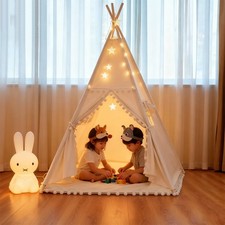 Large Kids Teepee Outdoor Garden Indian Tent Indoor Play House Wood Frame 160cm