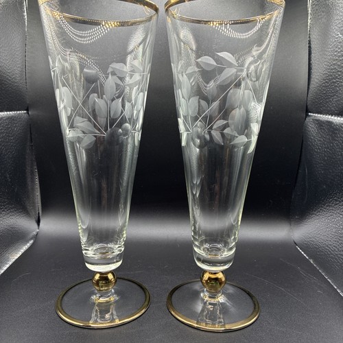 Vintage etched footed gold - vintage,