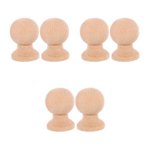 Set reusable wood finial - set, 6