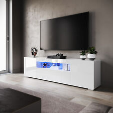 High Gloss TV Unit Stand Cabinet White/Black with LED Light & Drawers 180 200cm
