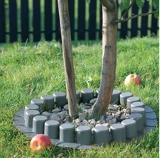 Garden Palisade Edging Border with Lawn Mower Ramp 4m - 3 Colours - Sturdy Solid