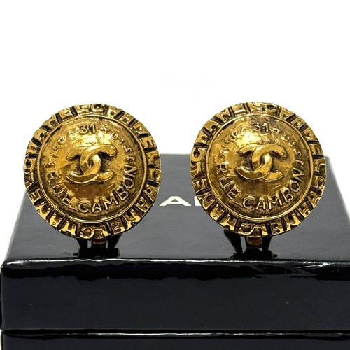 Chanel cambon round earrings - chanel,