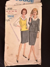 Vintage Vogue Original Vintage Suit Blouse  & Jerkin Pattern 6130 Size 36" Bust.