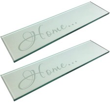 2 80cm Clear Glass Shelves 12mm Thick Tempered Wall Shelf Panels Kitchen 80 x 20