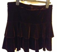 Crew  Cute Brown 'velvet' rah rah skirt - Size 12 short - mid thigh length