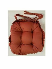 4 X Luxury Vintage Style Twill FOUR Chair Pad Deep Thick Seat Cushion with Frill