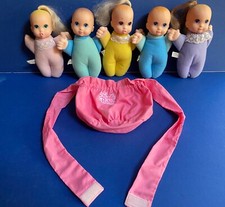 1994 Cap Toys Bundle of Babies (5 Soft Body Dolls) With Carrier