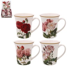 4 Rose Mugs China Mug Set