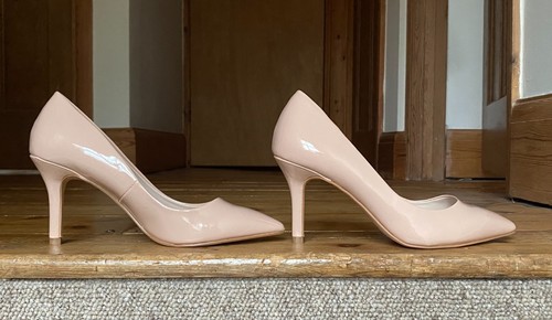 Faith nude patent court shoes - nude,