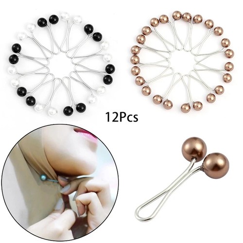 12pcs pearl hijab pins anti - hijab,