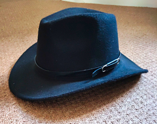 Men black wool - wool, felt