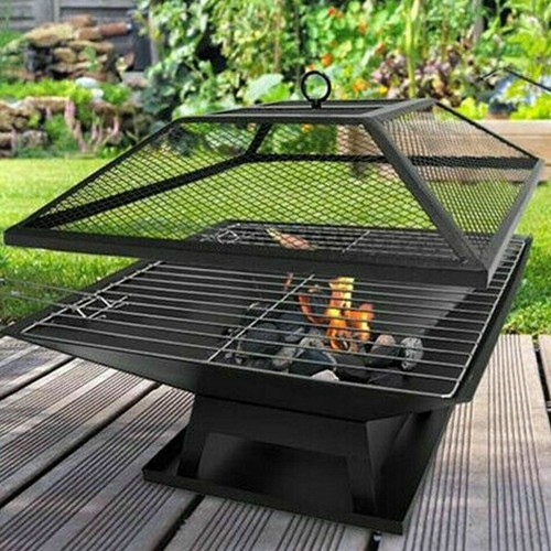 Square fire pit bbq grill - square,