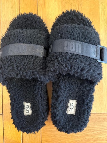 Ugg black fur slider women - ugg,