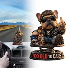 Resin Bulldog Bobblehead Car