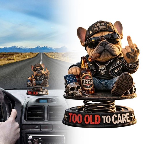Resin bulldog bobblehead car - bobblehead,