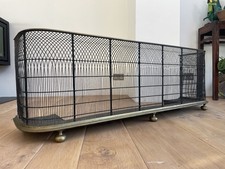 Antique 19th Century Nursery Spark Guard Brass & Wire Mesh Fireplace Screen