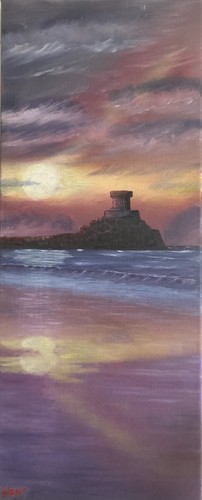 Seascape sunset oil - , painting