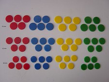 Counters, 20mm / 22mm / 25mm plastic, Tiddlywinks / Board Games, Various colours
