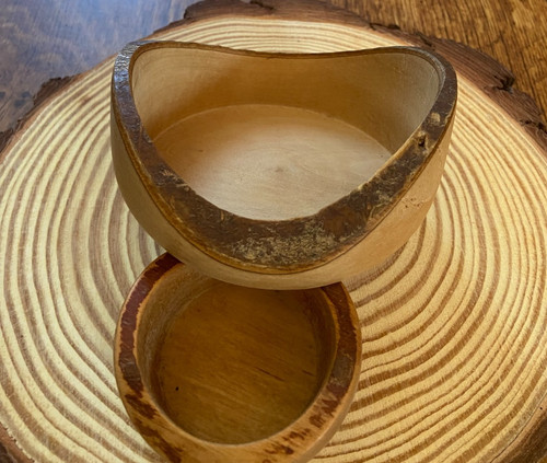 Hand turned live edge wooden - hand,