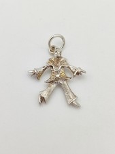 Vintage 925 Sterling Silver Clown Charm Pendant 