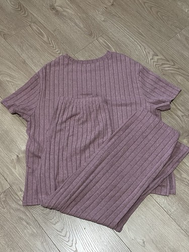 Purple ribbed knit piece - purple,