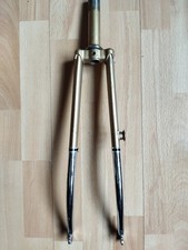 VINTAGE TANGE PART CHROME STEEL 1" THREADED STEERER RETRO ROAD BIKE FORKS