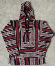 Vintage Men’s Mexican Baja Surfer Party Festival Hoodie Multicoloured Red M