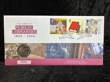 GB, 2000 Public Libraries Uncirculated 50p Coin & Stamp Cover