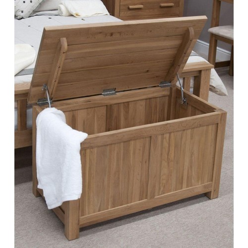 Solid oak blanket box - blanket, opus