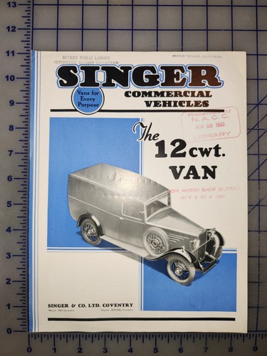 1933 1934 singer cwt van - singer,