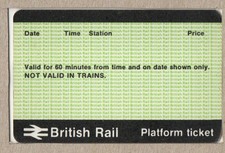 APTIS card unissued - Platform Ticket black - Kenrick & Jefferson Apr 1987 thin