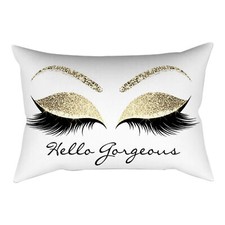 Home Decor Eyelash Pattern Polyester Cushion Cover Office Car Cafe Pillow Case