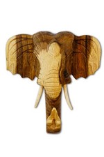 Wood Elephants Head Statue