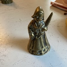 Vintage Antique Brass Bell Crinoline Lady 