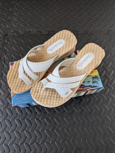 Skechers cali white beaded toe - skechers,