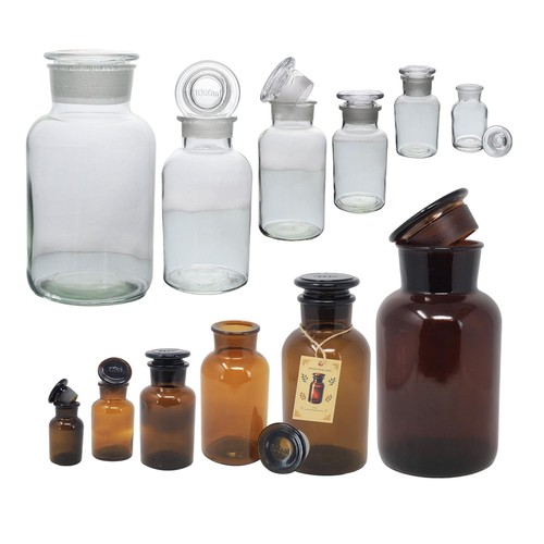 clear glass bottles